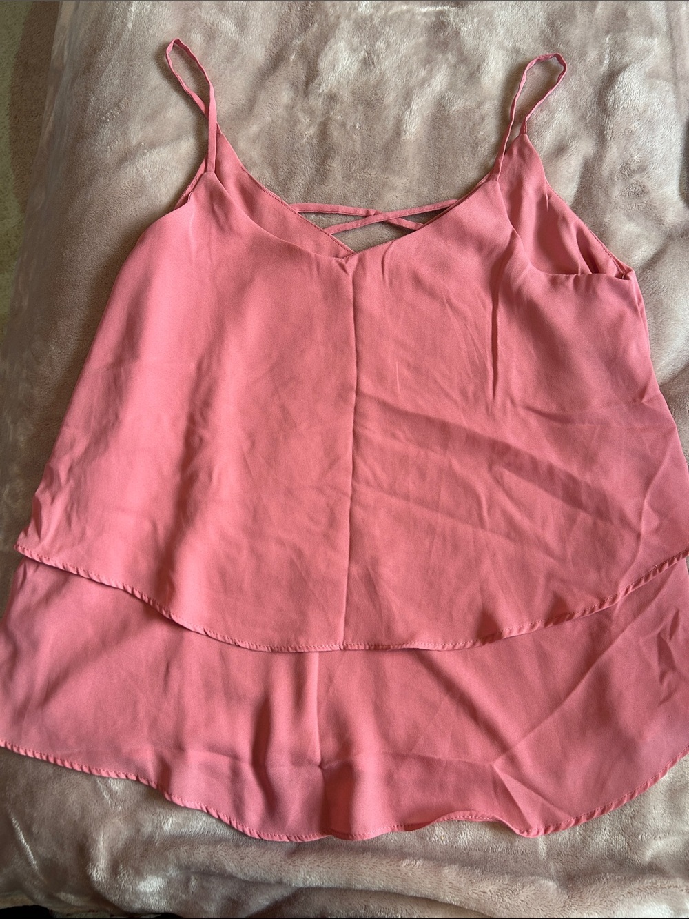 Annabelle Rose Pink Layered Spaghetti Strap Camisole